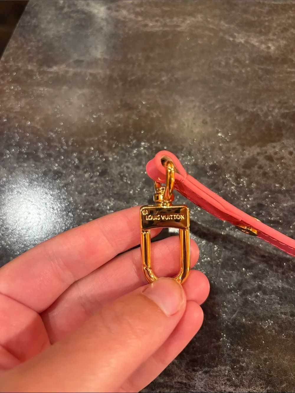 Louis Vuitton Hot Pink Leather Detachable Strap with Gold Hardware